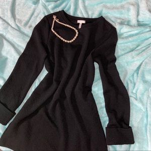 Leith Long Sleeve Black Dress